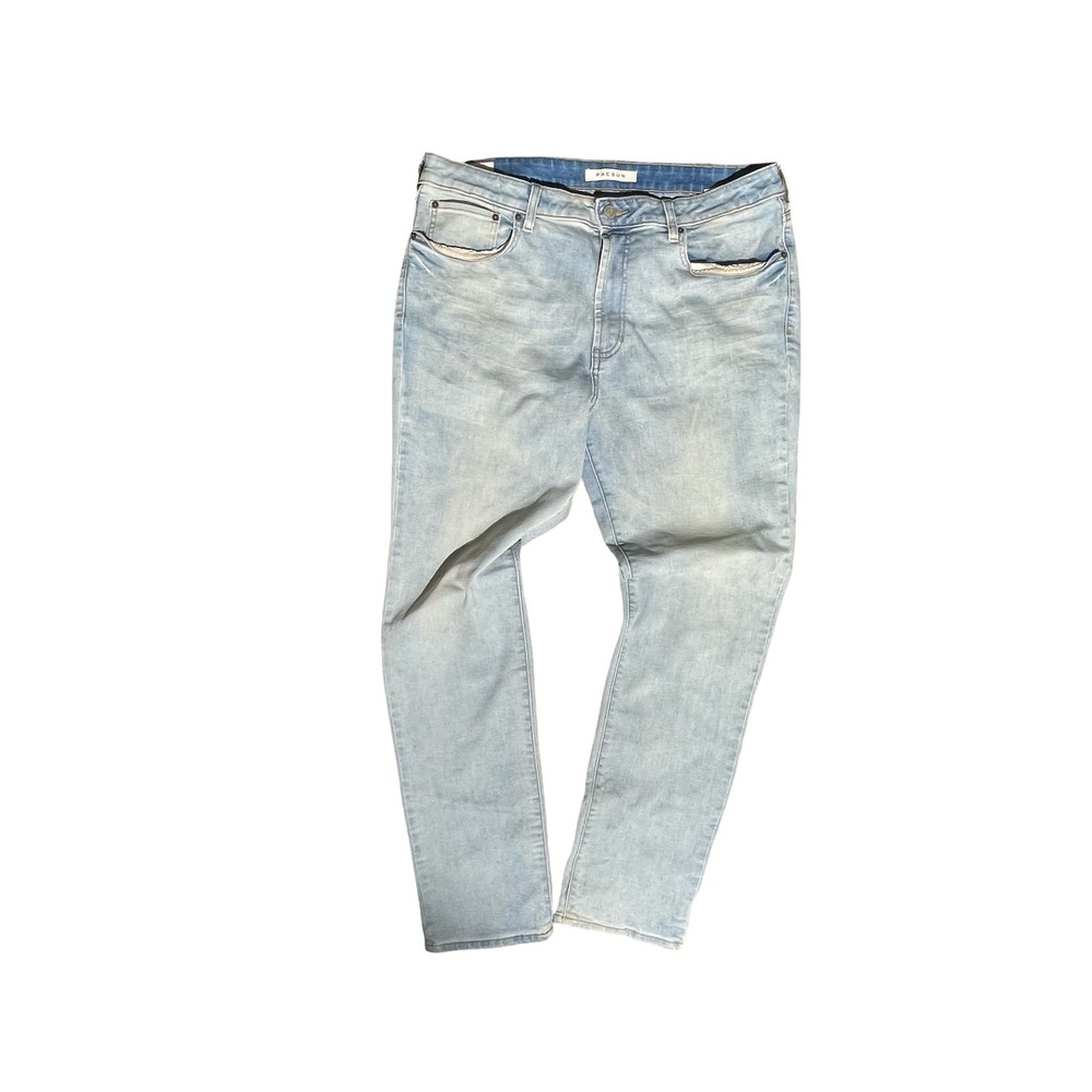 PacSun Mens Slim Fit Light Wash Blue Denim Jeans 36x32